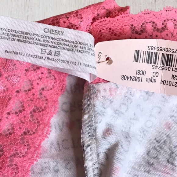 VICTORIA'S SECRET sz Medium HEART LOGO LACE VINTAGE RARE CHEEKY PANTIES - Picture 4 of 4